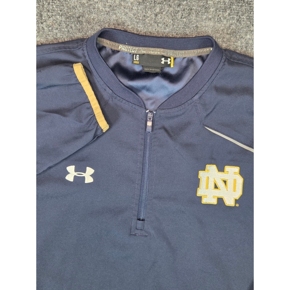 Under Armour Notre Dame Fighting Irish 1/4 Zip Windbreaker Mens Large Navy Blue